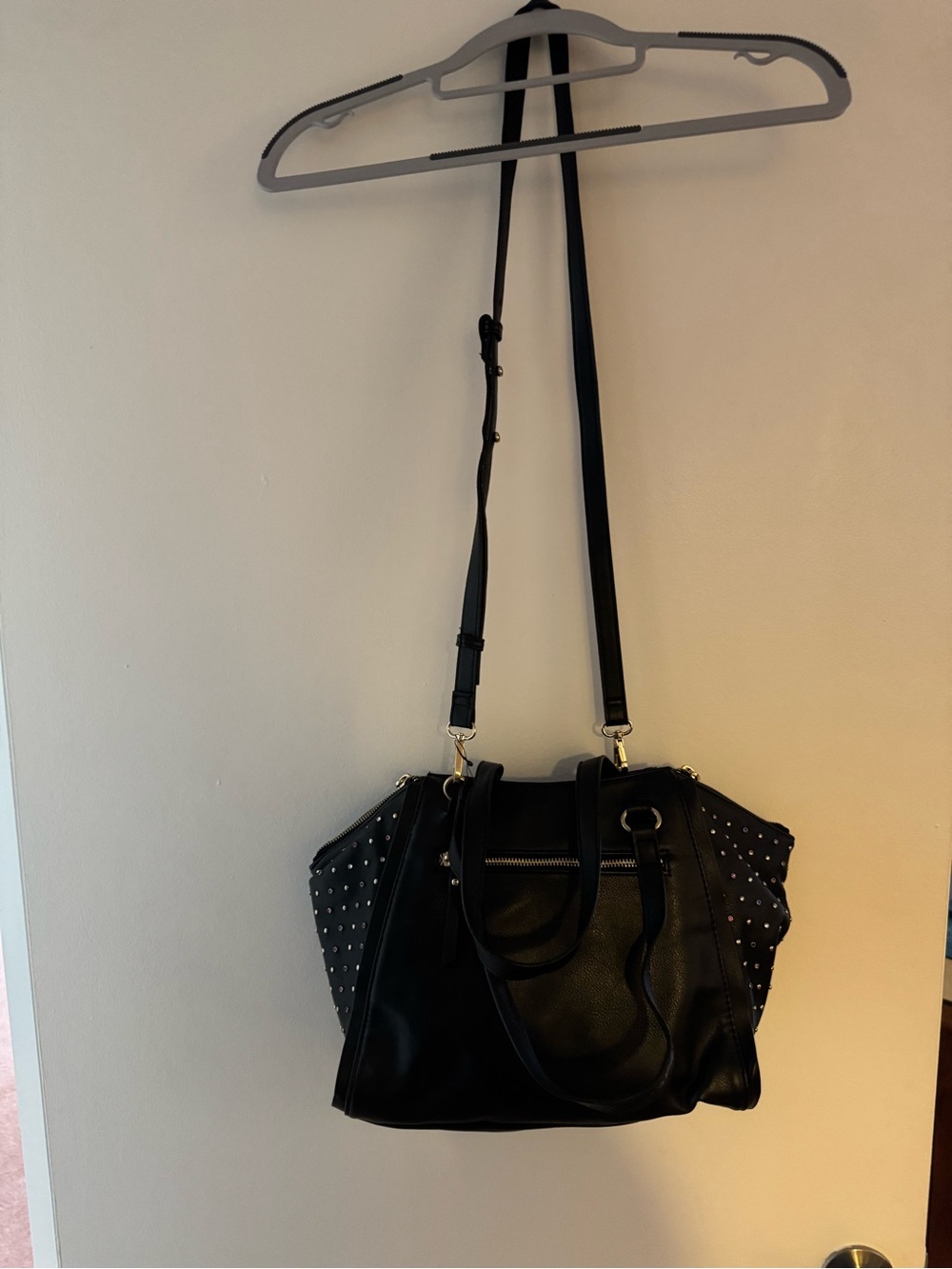 INC International Concepts Black Studded Shoulder Bag